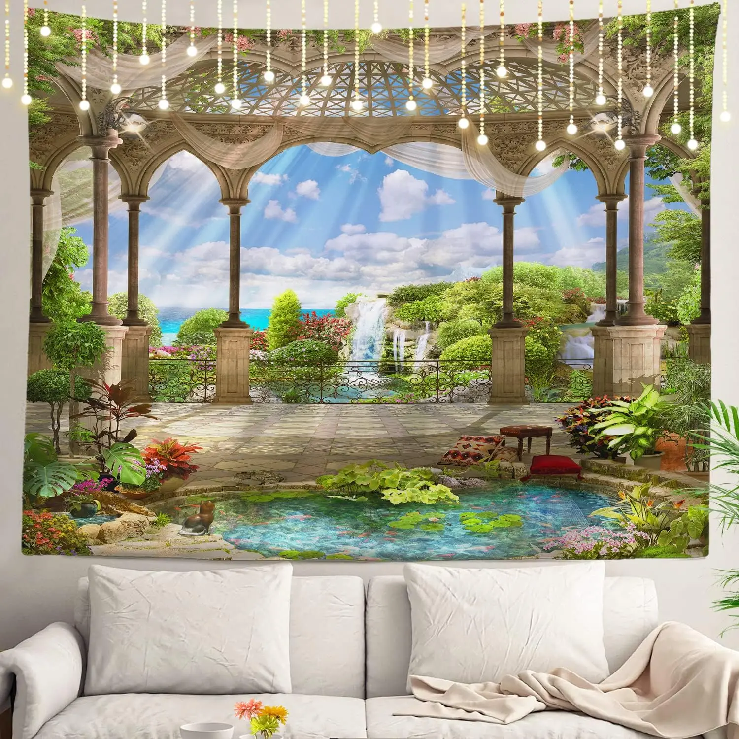 

Beautiful Tapestry Waterfall Natural landscape Wall Hanging Tapestry Decoration Bedroom living Room Dormitory Decoration
