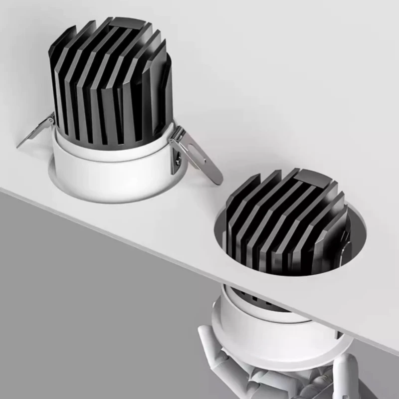 오목한 눈부심 방지 LED 다운라이트, 조도 조절 AC85-265V 천장 조명, 스포트라이트, 가족 거실 침실 조명, 9W, 12W