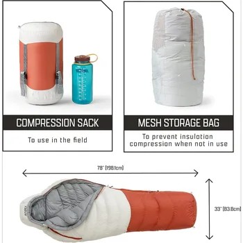 Sleeping Bag  Down Sleeping Bags & Alternative Down Bags for Camping Backpacking Hiking - 20°	3 Seasons  Down Sleeping Bags 5