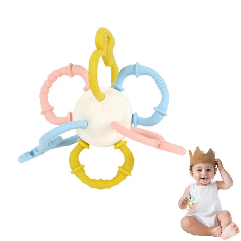 

Kids Toy Rattle Ball Comfortable Rattle Teether Toy Anti-Swallowing Design Developmental Kids Toys Durable Kids Teether