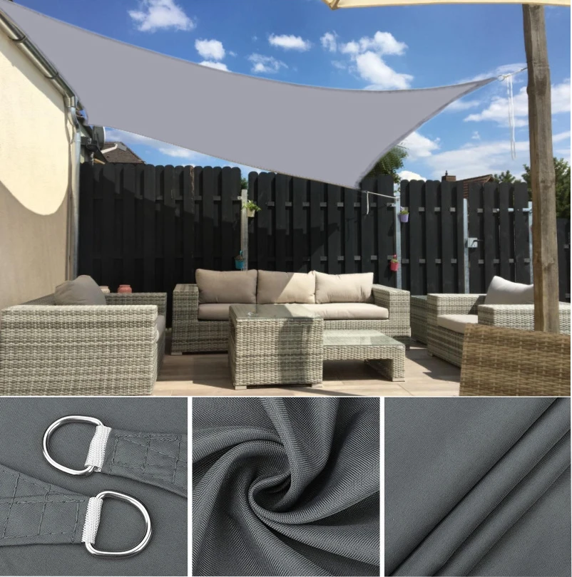 

VILEAD Gray Waterproof Triangle Rectangle Sun Shade Shelter For Outdoor Garden Car Covers Oxford Cloth 3X3X3M And 5X5X5M Net