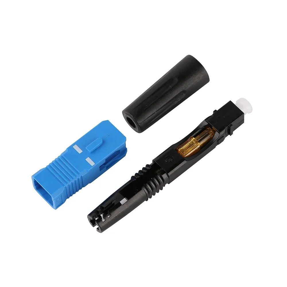 OPTFOCUS SC APC Optical Fiber Connector 50pcs SC UPC Single Mode Optic Connector FTTH SM Adapter Fast Conctor
