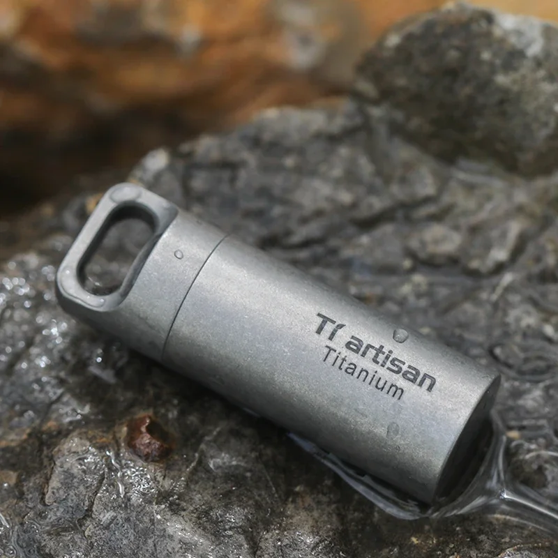 Storage Tank Medicine Storage Container Mini Waterproof Capsule Seal Bottle Titanium Outdoor Survival Pill Box Container Capsule Pill Bottle Tank Ta6570