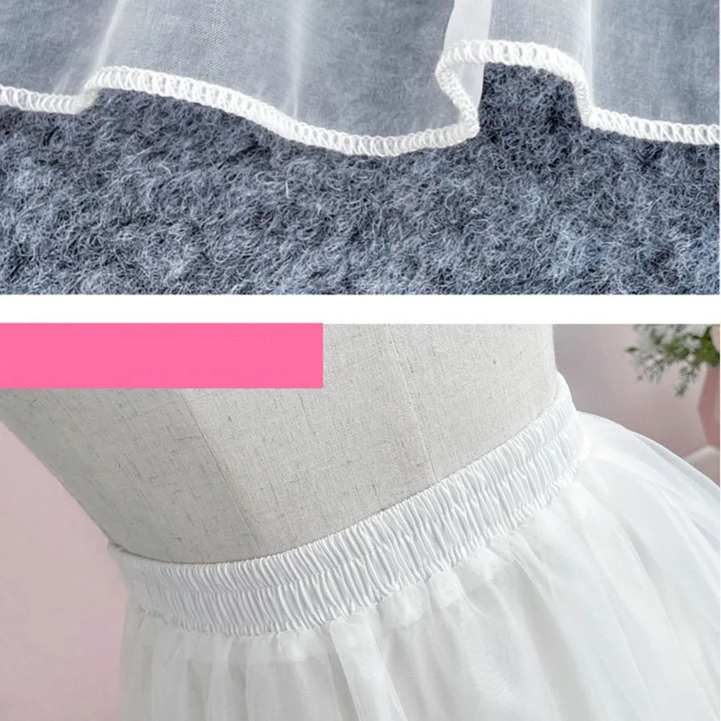 Three Layers Cute Cosplay Puffy Short Korea Japan Lolita White Petticoat Soft Yarn Cloud Support Canopy Fluffy 45CM Length