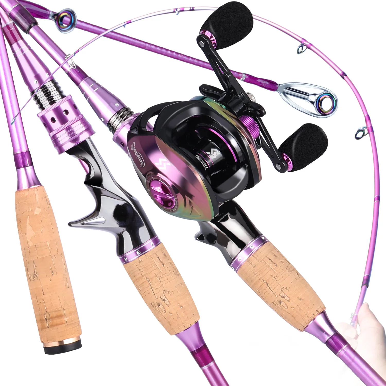 Fishing Combo Set Sougayilang 2.1m Fishing Rod Combo Carbon Fiber 19