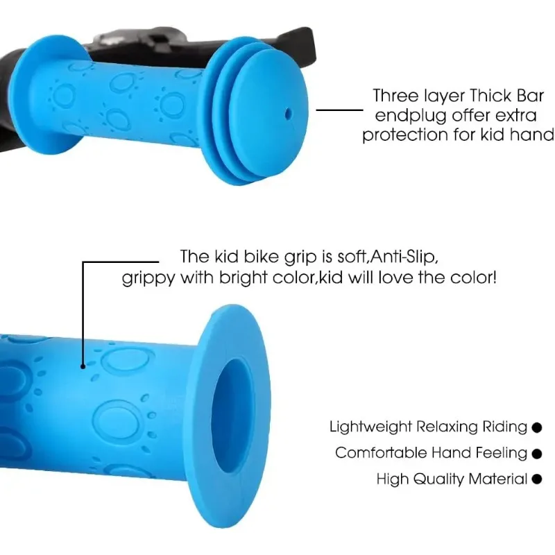 1 Pair Kids Bicycle Handle Cover Grip Tassels Ribbon for Children's 22mm Bike Handlebar Anti-slip Waterproof Rubber Scooter Grip