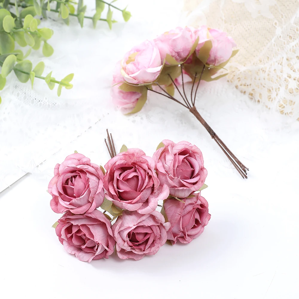 50 mini fiori artificiali per fai da te, fioriere artificiali, fiori di seta, decorazione per la casa, scrapbooking, matrimoni, feste, casa