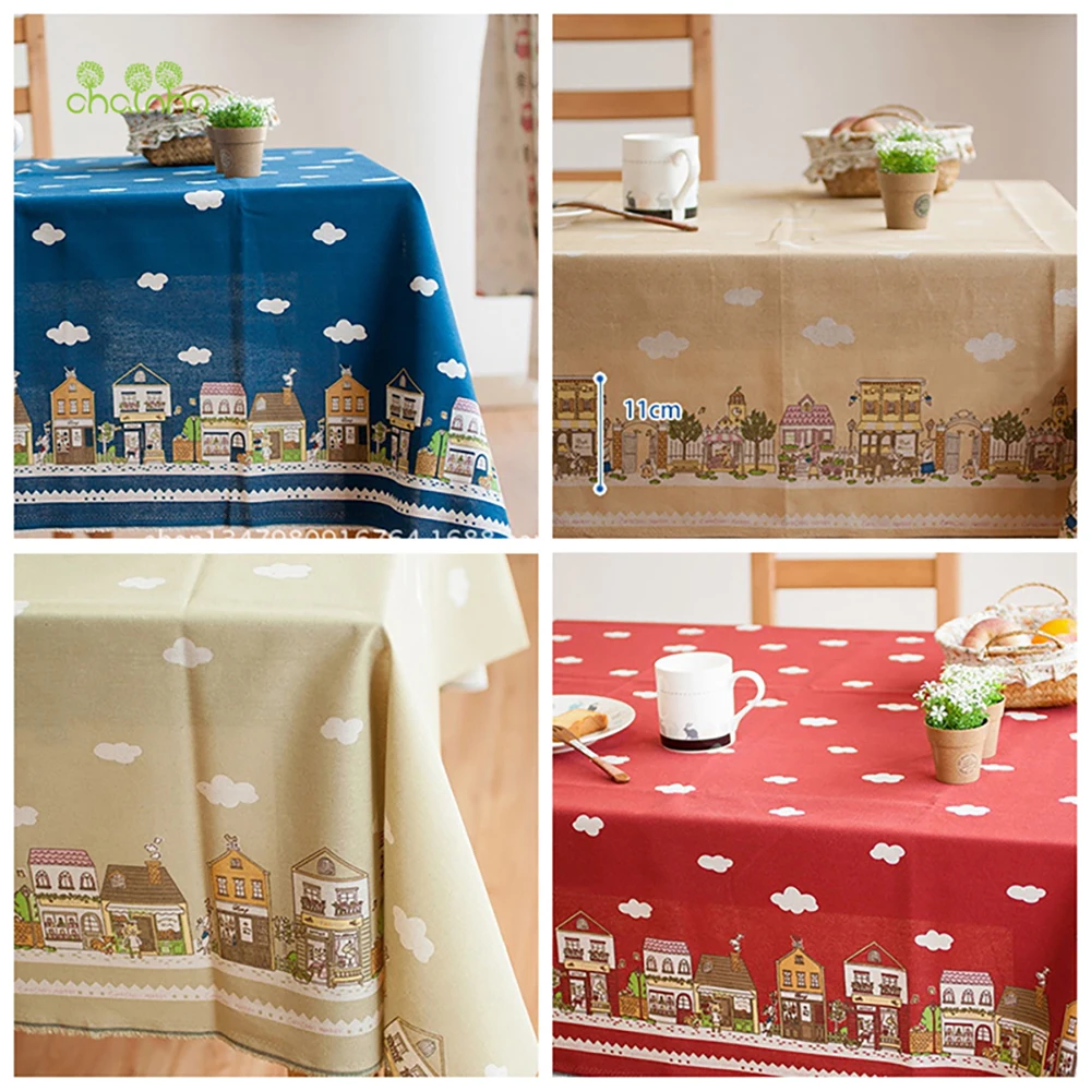 Chainho,Printed Cotton Linen Fabric,DIY Quilting Sewing Material,Cloth For Table,Sofa,Cushion,Bag,Furniture Cover,15CLB3