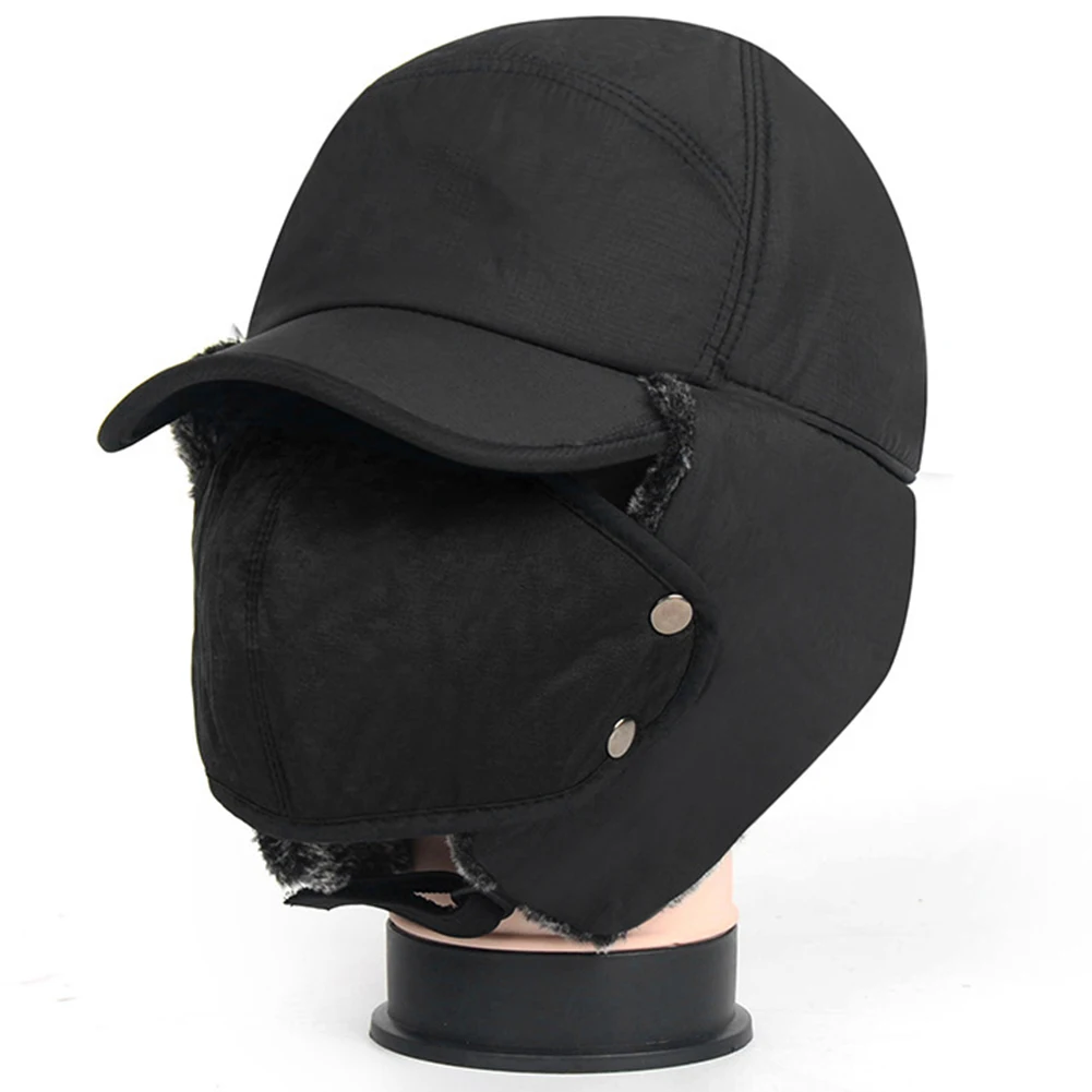 Warm Thick Hat Cotton Warm Outdoor Hat Soft Male Fashion Windproof Prevent Cold Outdoor Men Winter Earflap for Skiing Riding