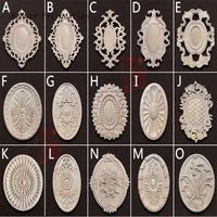 1PC Dongyang Wood Carving Oval Door Decal Decoration European Style Door Center Furniture Wardrobe Decal  Office Decoration 1