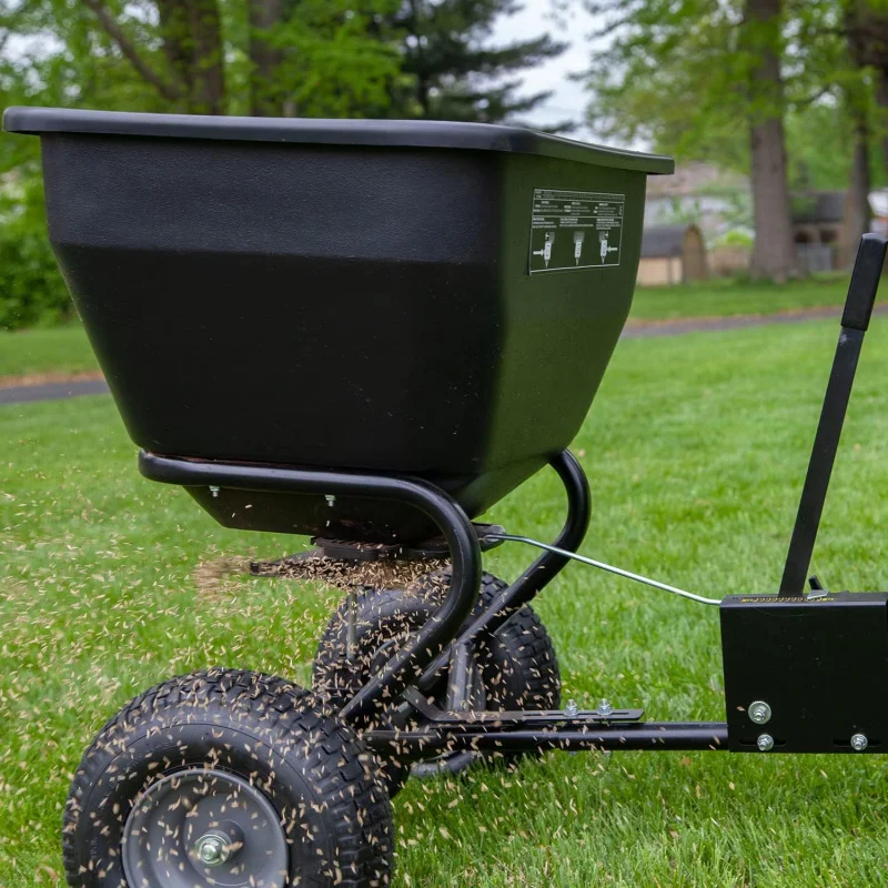 BS36BH-A Tow Behind Broadcast Spreader with Universal Hitch, 175 lb., Matte Black