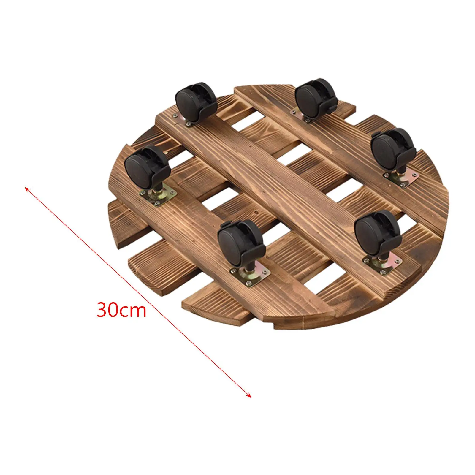 Movable Plant Tray Pots Roller Base Wood Ornament with Caster Wheel Pot Mover Flower Pot Tray Rolling Plant Stand for Indoor