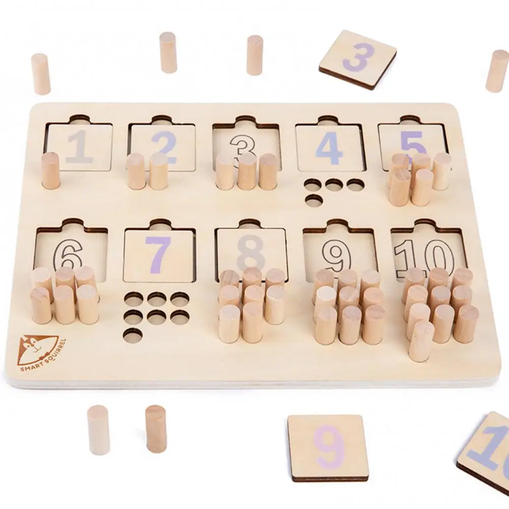 Wooden Puzzles Matching Panels Children's Educational Toys Puzzle Demonstrator Montessori Teaching Aids Geometries Panels 6