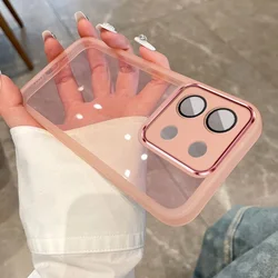 Transparent Silicone Case with Camera Lens Protection for Xiaomi Mi 11T (Pink)