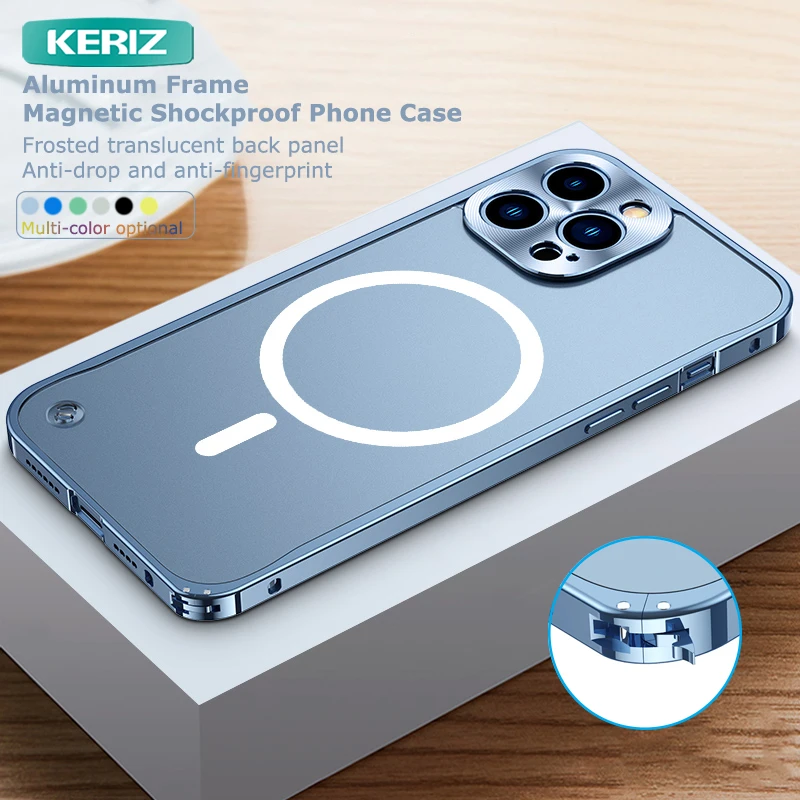 Luxury Clear Magsafe Magnetic Case Aluminum Alloy Protection Bar for iPhone 13 Pro Max 13Pro 12 Pro Max iPhone12 Accessories