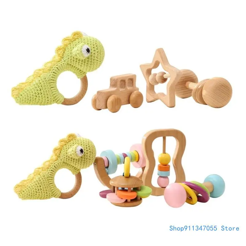 

Baby Cartoon Dinosaur Rattle Toy Activity Center Pendants Newborn Gift Drop shipping