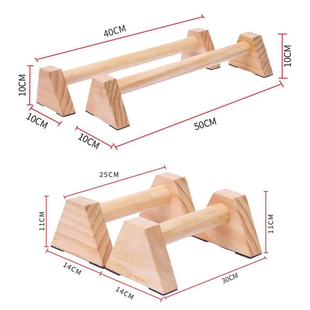 Wooden Push-up Bar Stands Gym Push Ups Rack Board Fitness Exercise Body Building Training Handstand Parallel Rod 1 Pair