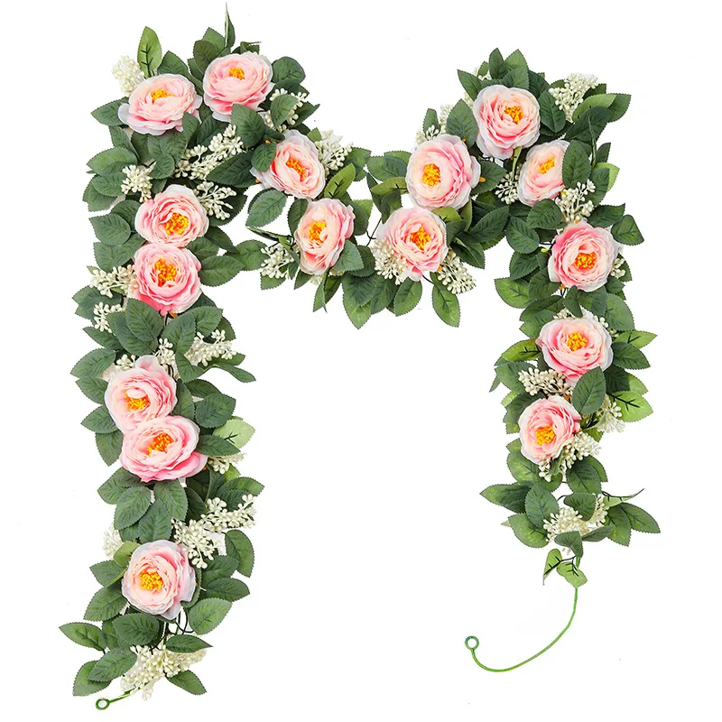 

Rose Vine Artificial Flower String Wedding Decor Photography Props Long Hanging Flowers Fake Plants Shop Window Home Decor