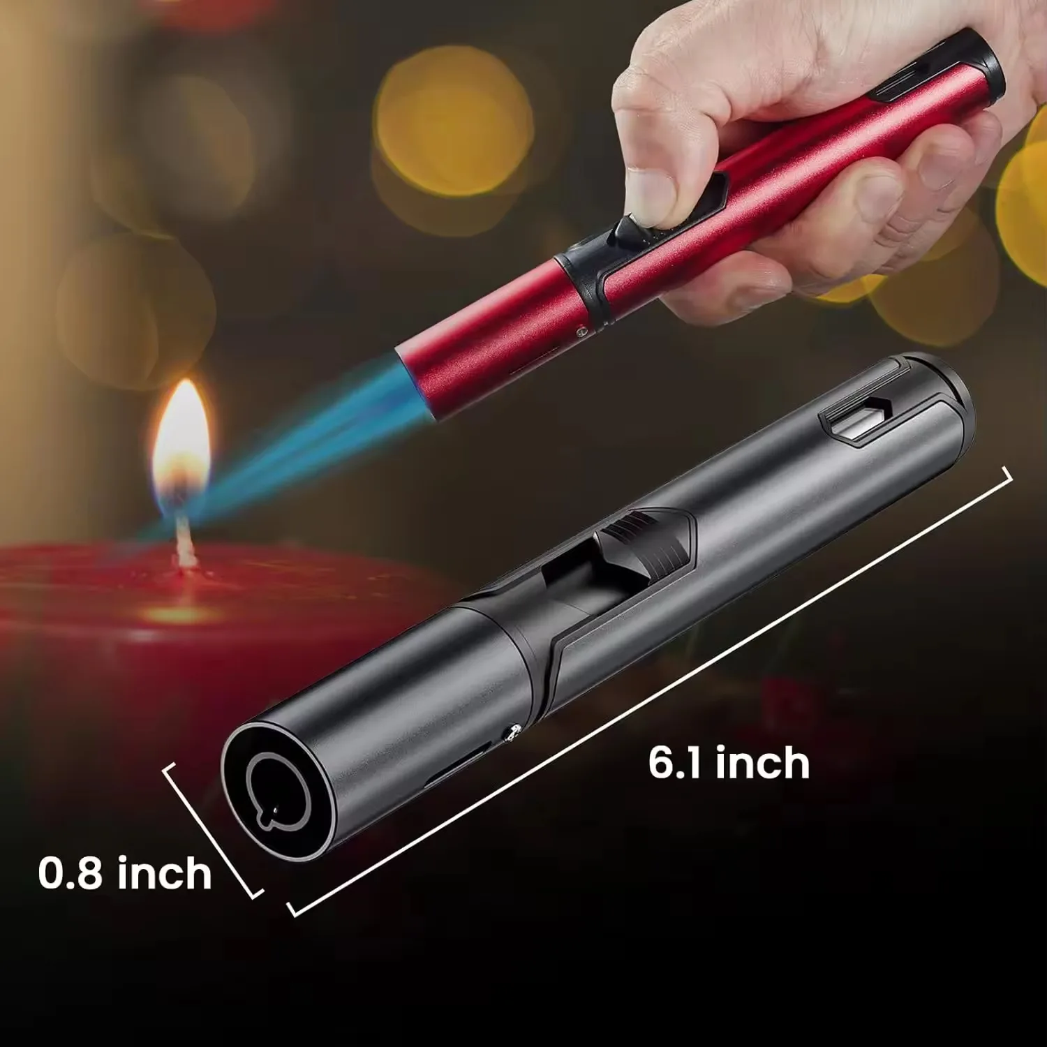 HONEST Metal Torch Windproof Refillable Pen Lighter Jet Flame Butane Kitchen BBQ Candle Camping Men's Gadget