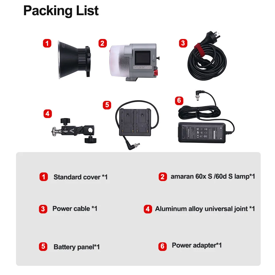 Amaran 60x S LED Video Light 65W 2700-6500K Bi-color 9 Lighting Effects Bluetooth App Control by Aputure 6