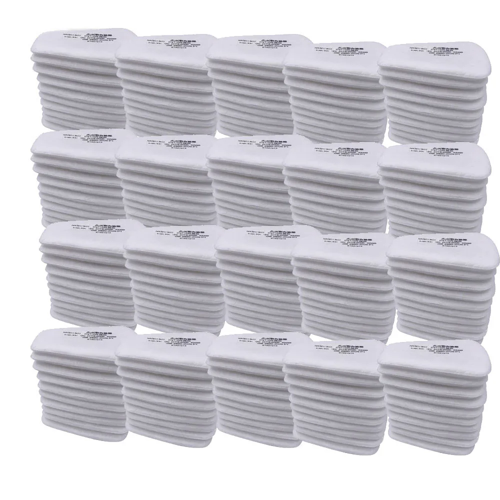 Confezione Da 60 Filtri In Cotone 3M, Filtro Per Maschera Facciale Completa Filtro A Inserto Cn 5n11 Filtro In Cotone Per Filtri 6000 6200 6800 7501 7502 Ff402 Bianco 85321544 - Foto 2
