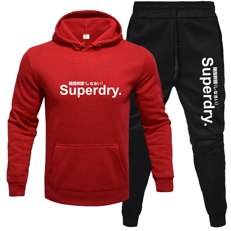 Men's Luxury Hoodie Sweatshirt Sweatpant for Male Hooded Tops Jogging Trousers Suit Casual Streetwear Tracksuit 5