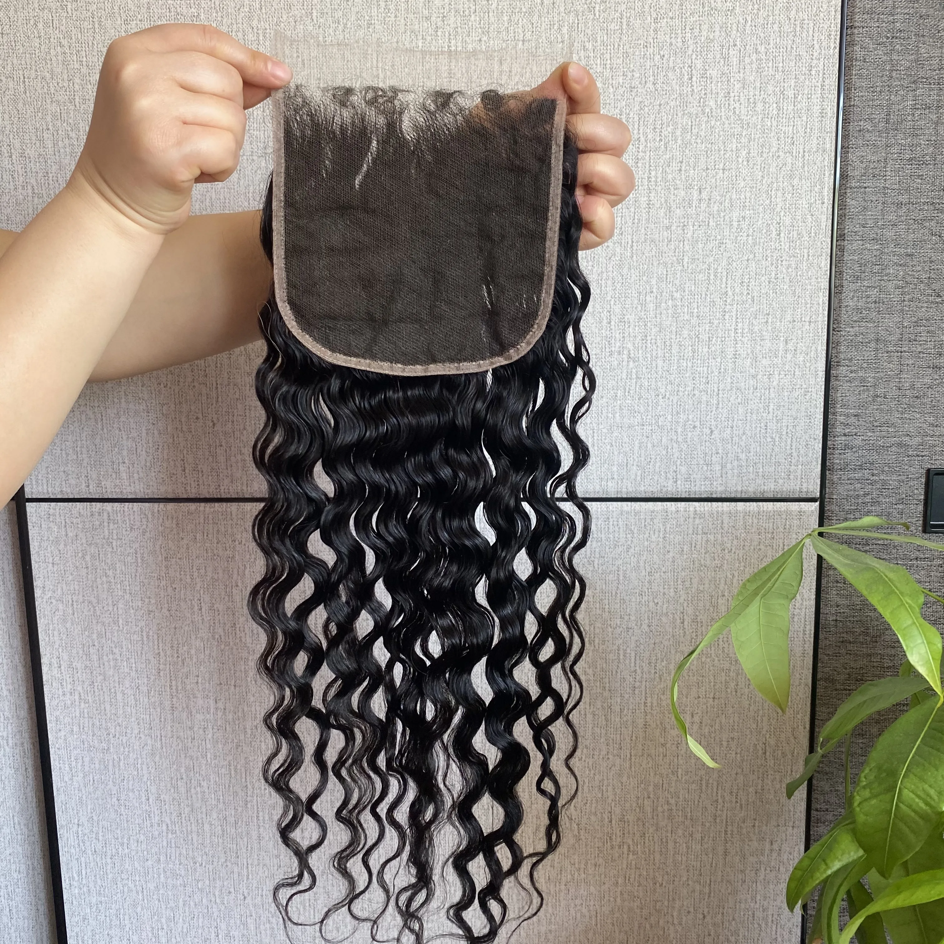 Deep Wave 13x6 HD Lace Frontal Melt Skins 5x5 6x6 7x7 HD Closure Invisiable Lace Closure Curly Edge Hair Pre Plucked Hairline