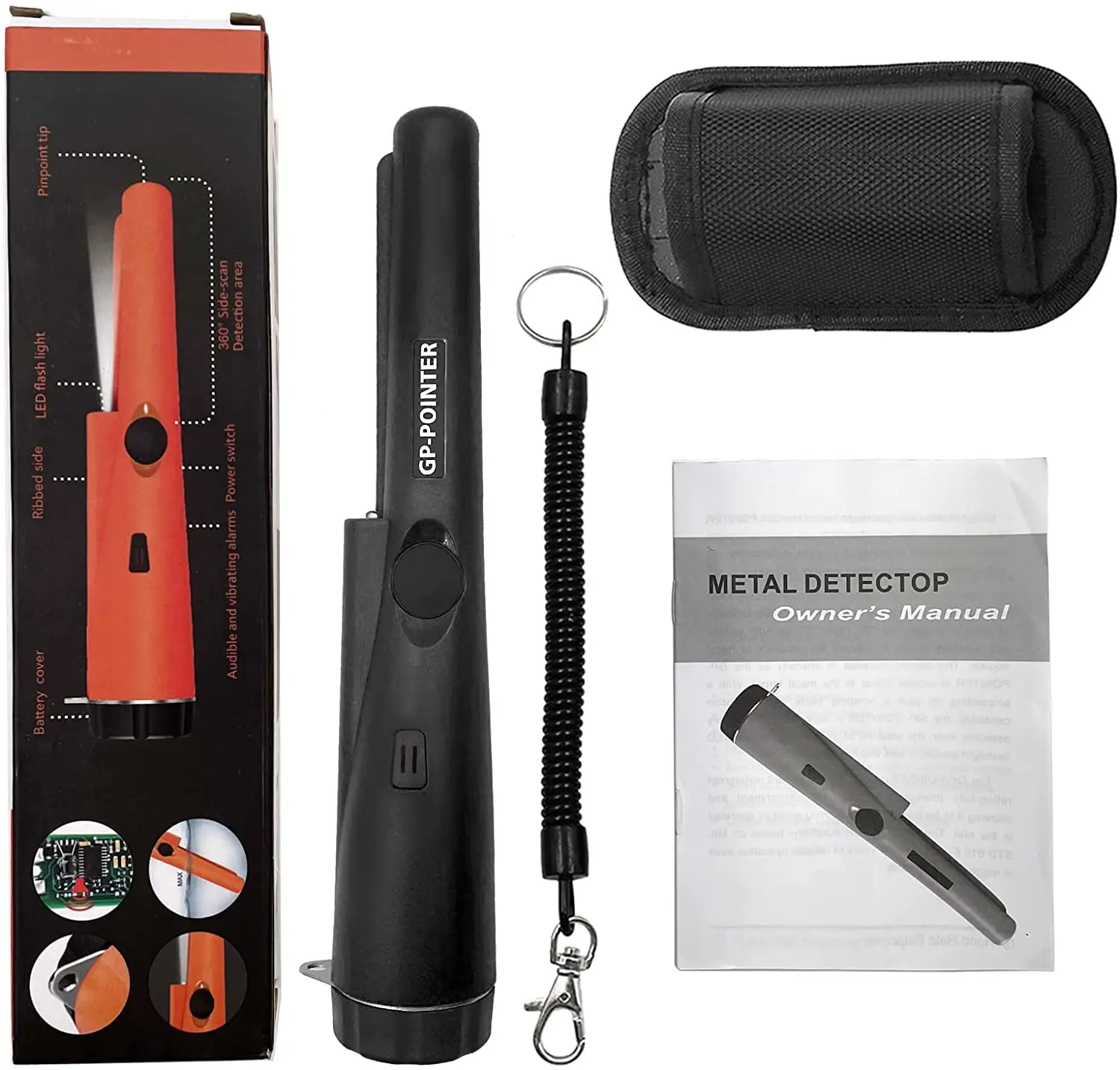 Rilevatore Di Metalli Portatile Pinpunting Gp-Pointer Metal Gold Detector Tester Metal Detector Ad Alta Precisione (Arancione O Nero)