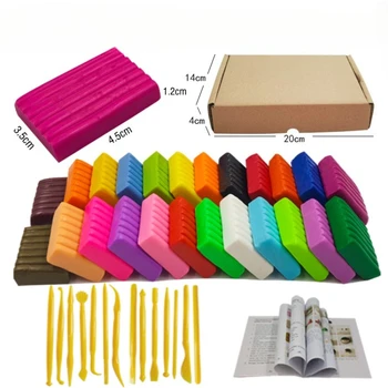 24 Colors Polymer Clay Fimo DIY Soft Clay Set Molding Craft Oven Bake Clay Blocks Early Education Toy for Kids 1