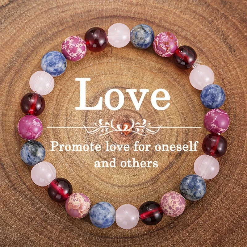 Love Bracelet 1pc multi-color natural stone attracts good luck and love 8mm imperial stone lapis lazuli with beautiful meaning