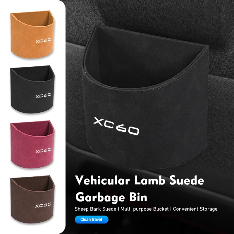 Car Seat Trash Can Hanging Auto Dust Garbage Box Accessories For Volvo V40 V50 V60 V70 V90 XC40 XC60 XC70 XC90 S60 S80 S90