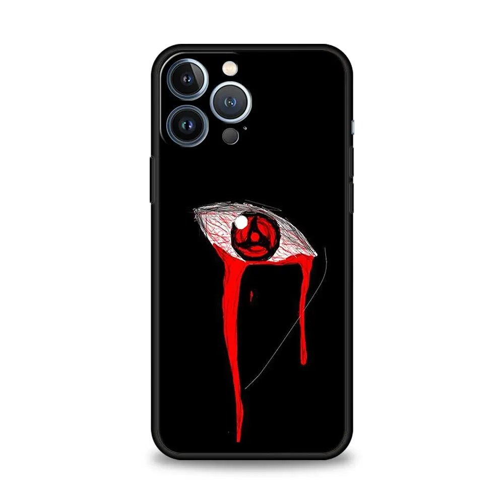 Anime Naruto Itachi Black Case for Apple iPhone 11 7 13 Pro Max 12 XR X 6 12 Mini 5 6 Plus SE Phone Cover Shell Hot Original Bag iphone 13 leather case iPhone 13