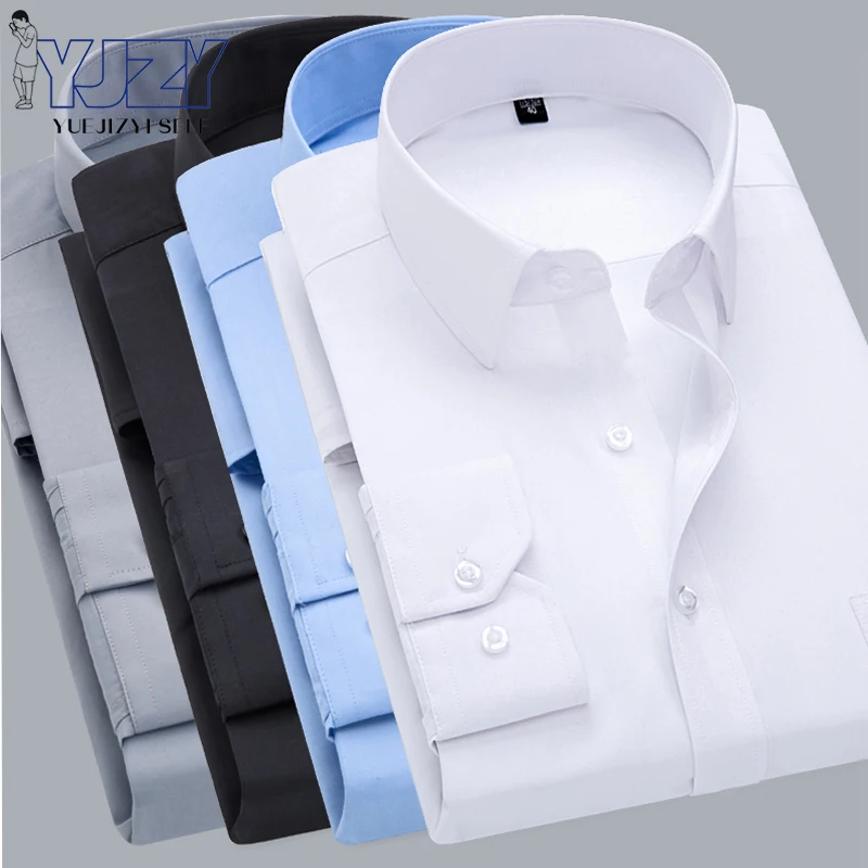 

Summer Business Casual Thin Shirts Men Tops Long Classic Sleeve Slim Shirt Solid Color 2022 New Fashion Formal Wear Shirt Men