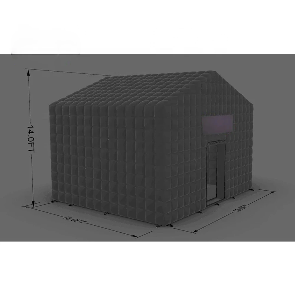 Tente De Fête Gonflable Pour Discothèque, 5,4 X 5 X 4,25 M, Grande Tente Cube Gonflable Pour Boîte De Nuit Pour Adultes Avec Lumières Disco Et Ventilateur 680 W, Pour Mariage