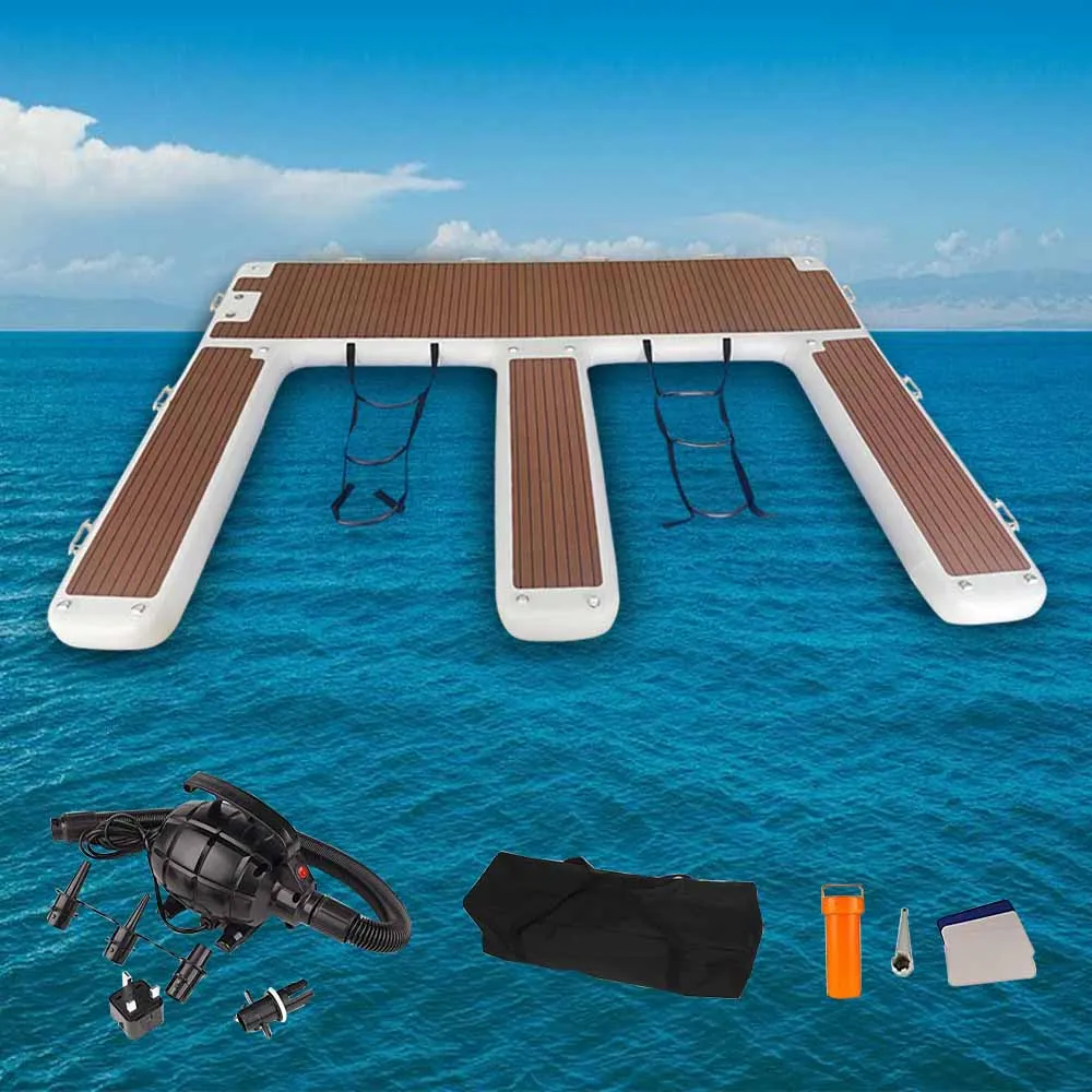 E-Shape Inflatable Floating Jet Ski Dock Pontoon Platform for Water Play  for Jet Ski Boat Parking Floating Fishing Island Water - AliExpress, image size:1000x1000