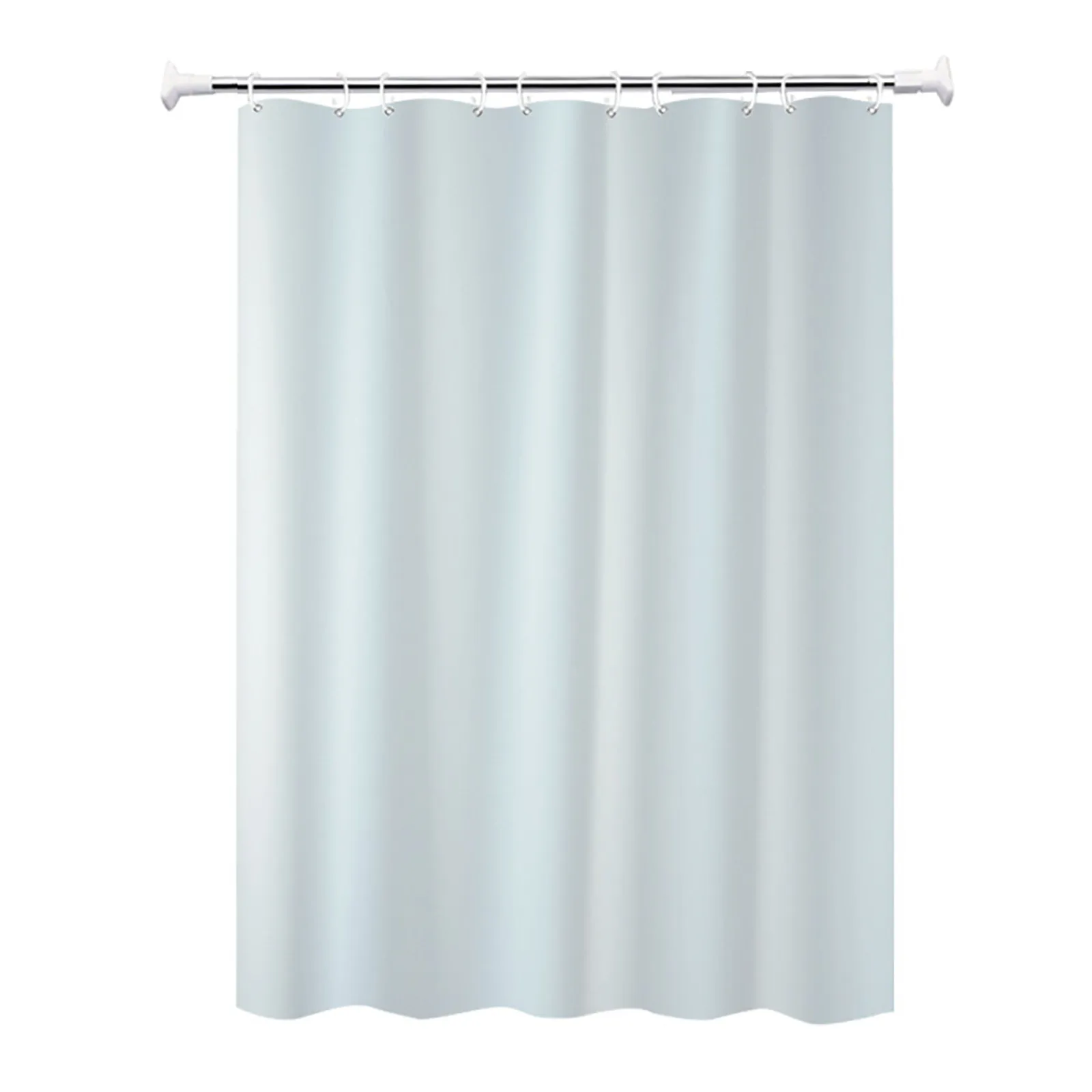 Bathroom Solid Color Bathtub Shower Curtain Liner with Magnets Heavy Duty Clear Shower Curtain Little Leaf Curtains