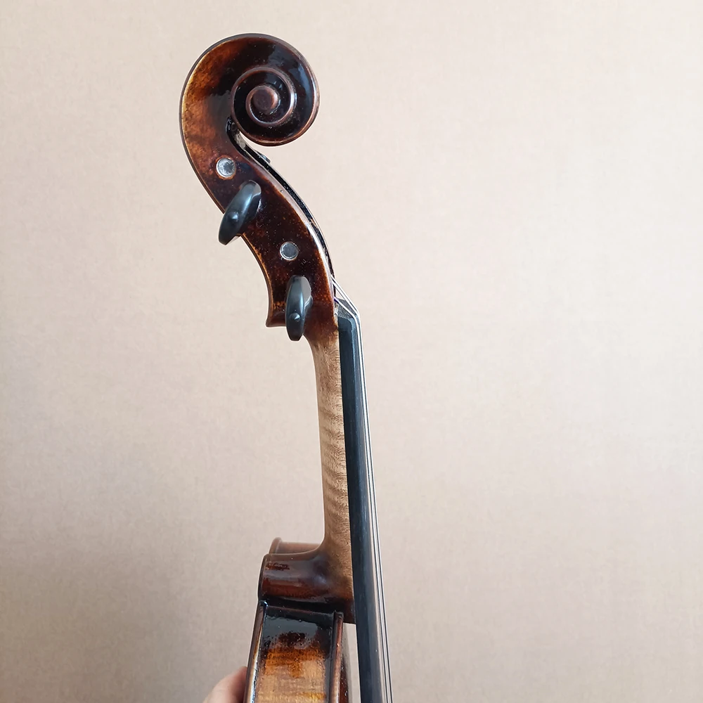 High grade Hand carved violin 4/4 3/4 solid wood whole board Brown violin professional hand-painted violino With bow Accessories