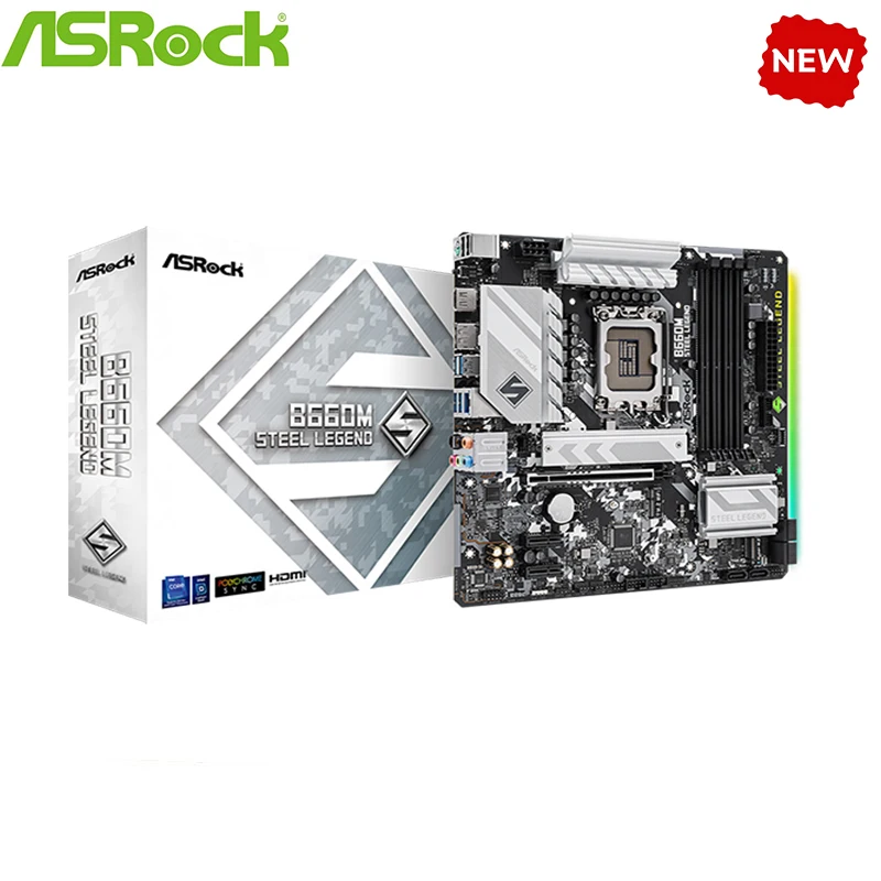 Новая материнская плата B660 для ASROCK B660M Steel Legend LGA 1700 DDR4 B660 поддерживает процессор i5 10400f i3 12100f 12400f