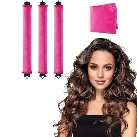 Luxurious Heatless Curling Set with Satin Scarf – Overnight Hair Rollers for Effortless Waves