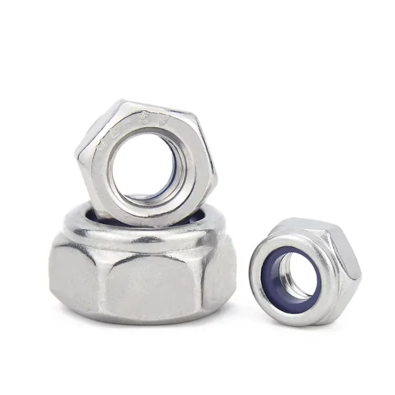 Hexagon Nuts 316/304 Stainless Steel Anti Loosening Hex Nut Self-locking M2 M2.5 M3 M4-M24