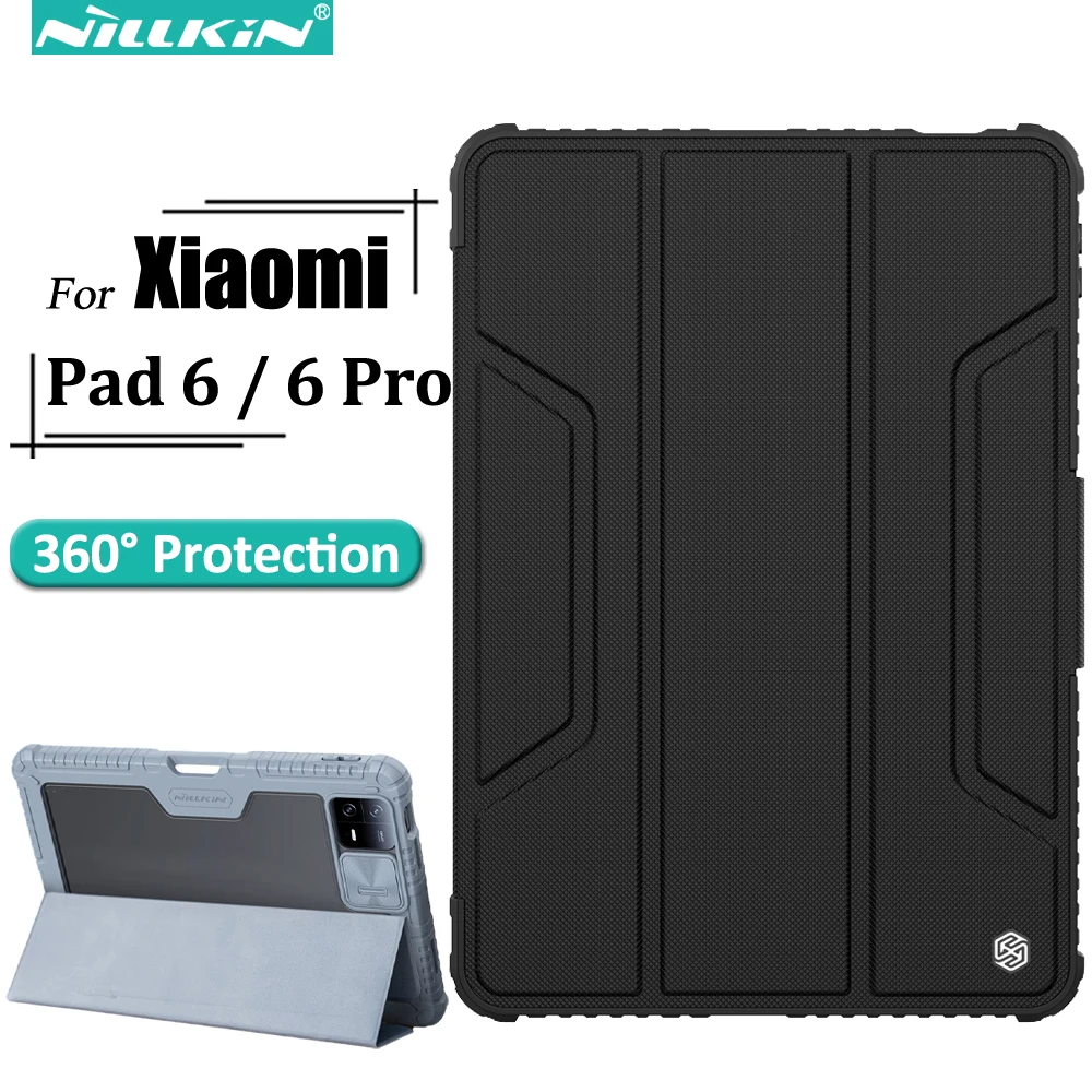Nillkin-estojo de Couro para Xiaomi Pad e Pro 11 Smart Back Cover com Protetor de Proteção da Câmera Deslizante