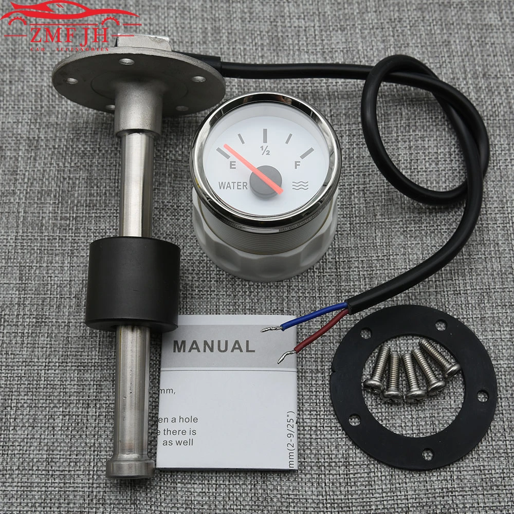 52mm Marine Car Boat Water Level Gauge 0190ohm Water Tank Level