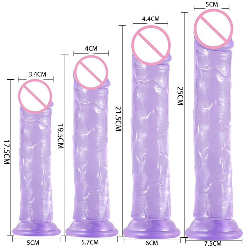 5 Sizes Realistic Jelly Dildo Women Gay Erotic Anal Sex Toys Soft Clitoris Vaginal Masturbators Penis Suction Cup Big Dick