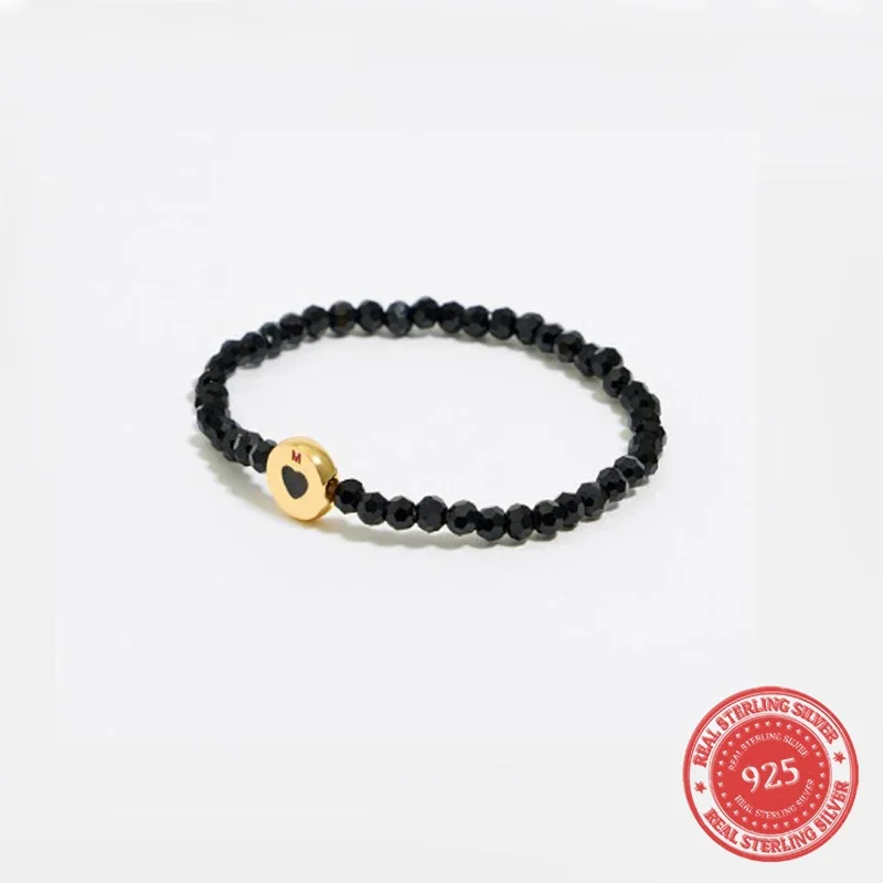 하이 퀄리티 여성용 오리지널 로고 팔찌, PULSERA CRISTARES 로고, ACERO NEGRA, 귀엽고 넉넉한, 