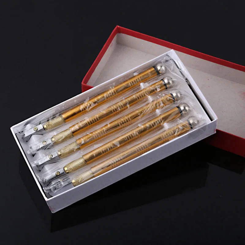 Glass Cutter Tile Glass Cutter Tile Cutting Tool Glass Cutter Diamond Cutter Head Steel Blade Cutting Tool Oil Supply Anti-skid Metal Handle 175mm for Manual Tool Cutting
