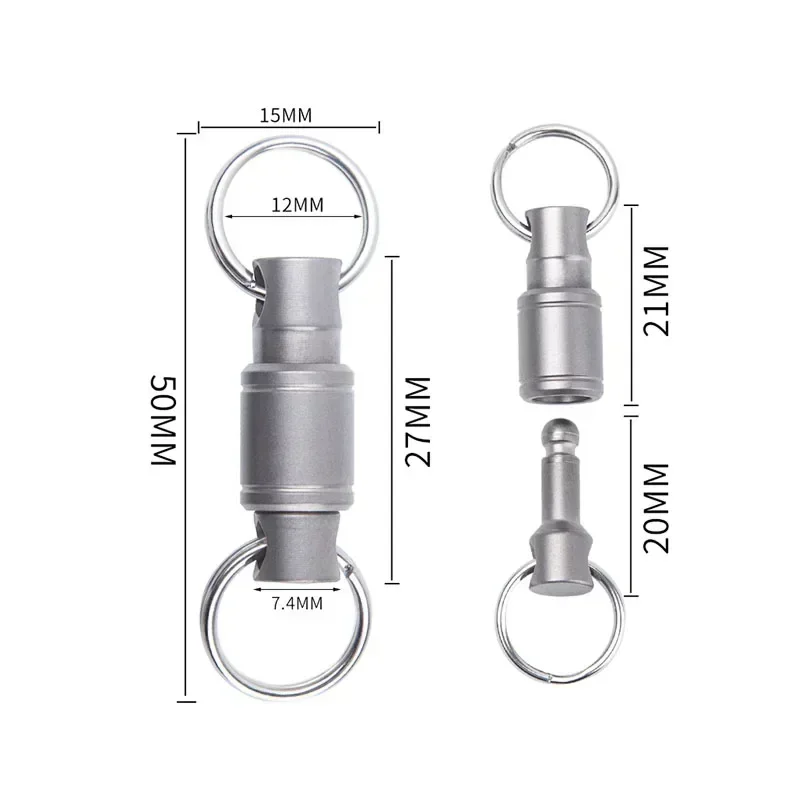 Titanium Rotate Buckle Portable Multifunctional EDC Tool Keyring