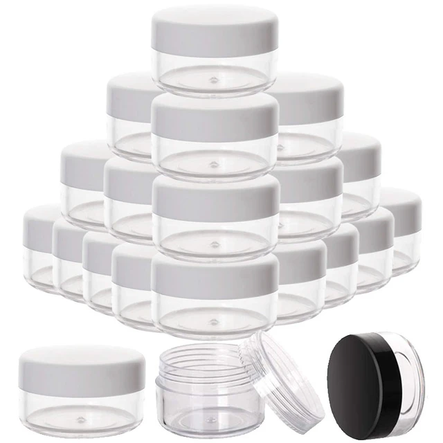 3g 5g 10g Empty Round Plastic Cosmetic Container Sample Pot Jar Clear Screw  Lid!