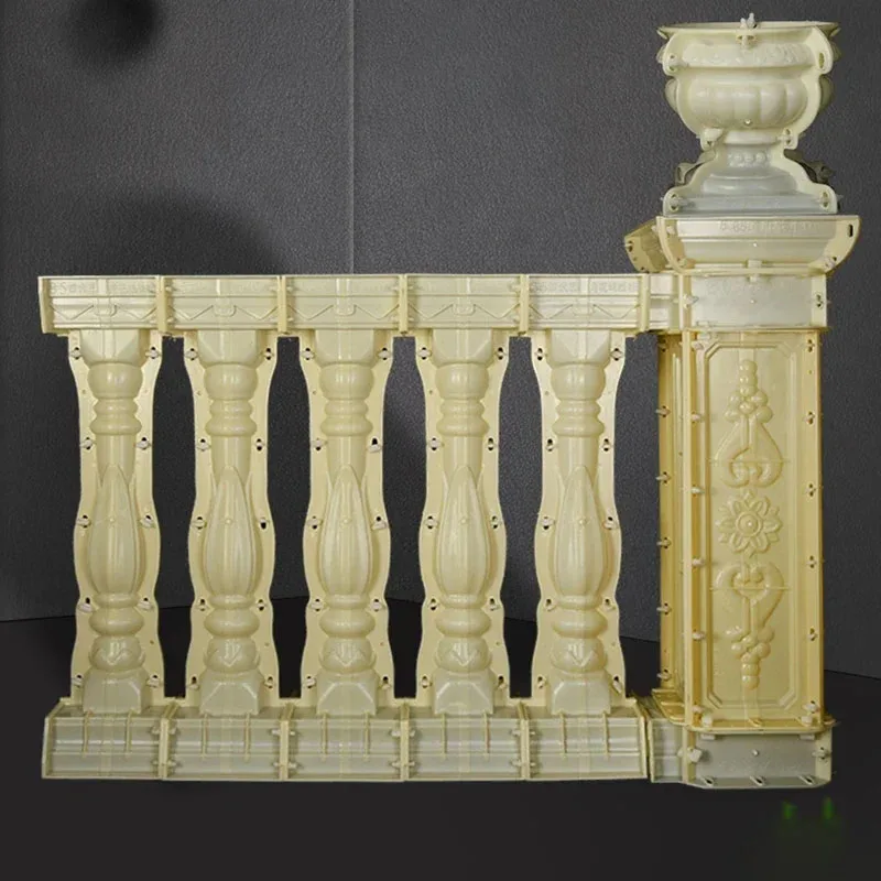 European Roman Column Mold Villa Line Handrail Balcony Guardrail Cast-in-place Vase Column Cement Railing Mold Outdoor concrete column mold concrete handrail mold