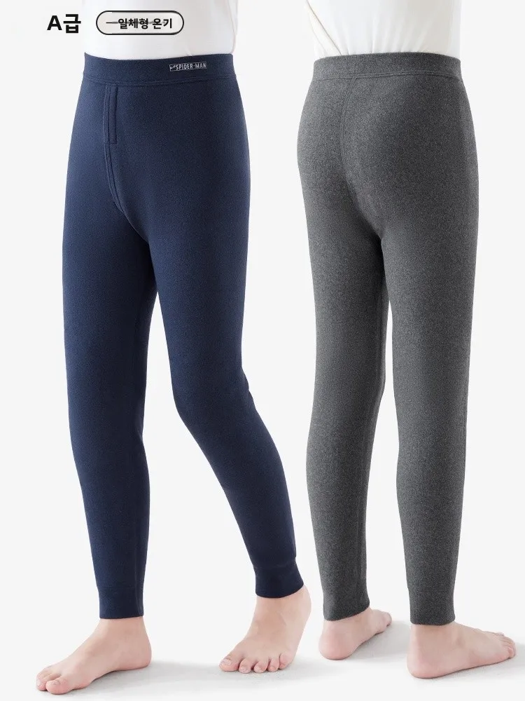 디즈니 아동용 보온 바지 양털 안감 두꺼운 따뜻한 빠른 발열 가을 겨울 면 교복 필수품 소년 따뜻한 바지