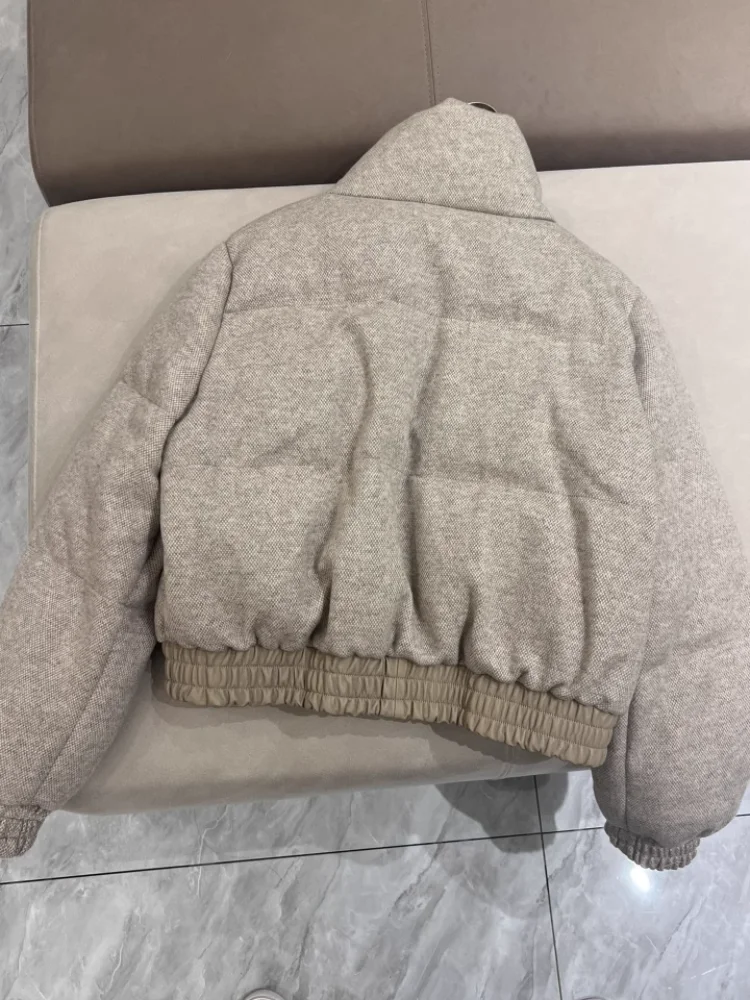 High Quality Luxurious Cashmere Down Paneled Bomber